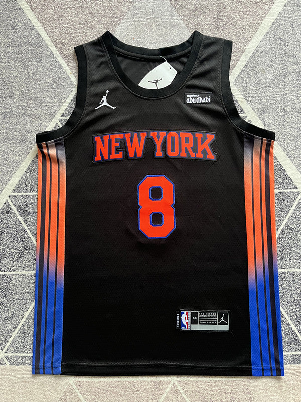 Multi-color New York Knicks basketball jersey, full front view