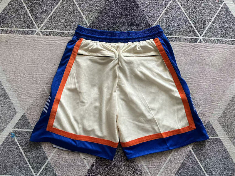 Off-White New York Knicks premium basketball shorts, full back view