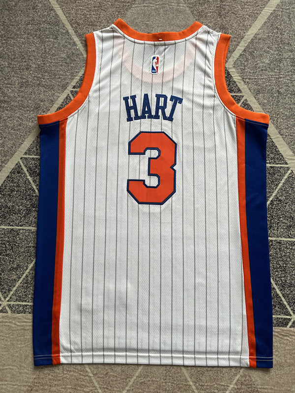 New York White Striped Basketball Jersey #3 back view [SPMERGE:P190:back]