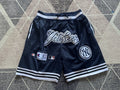 Navy New York Yankees premium basketball shorts, full front view