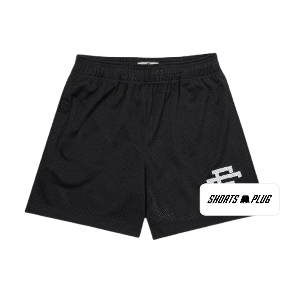 Onyx Black mesh shorts - front product view