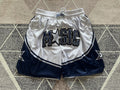White Orlando Magic premium basketball shorts, full front view