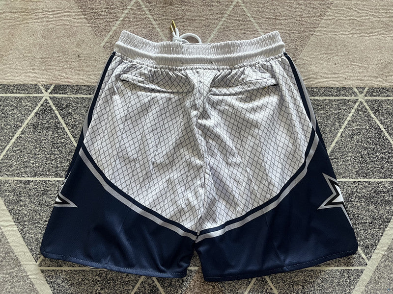 White Orlando Magic premium basketball shorts, full back view