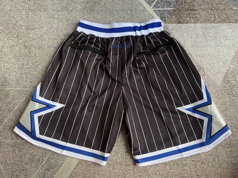 Black Orlando Magic premium basketball shorts, full back view