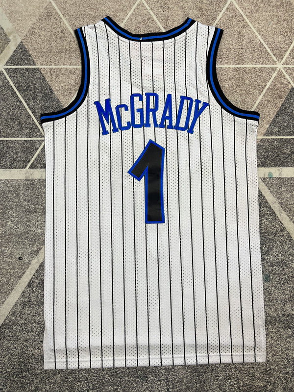 Orlando White Retro Basketball Jersey #1 back view [SPMERGE:P329:back]