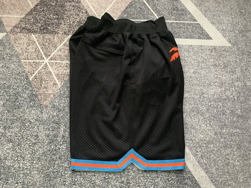 Black Palm Tree premium basketball shorts, side panel detail
