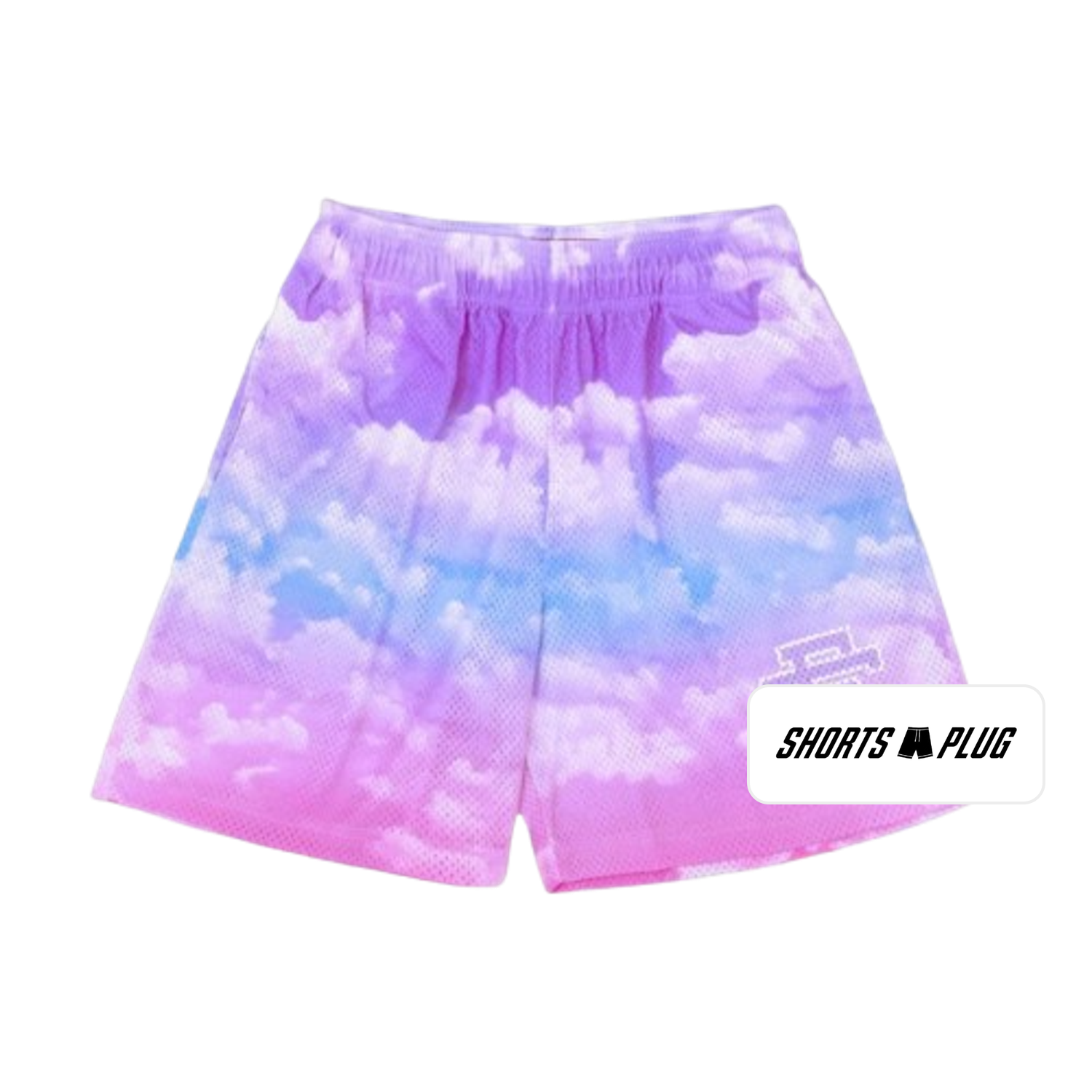 Pastel Cloud Wash mesh shorts - front product view