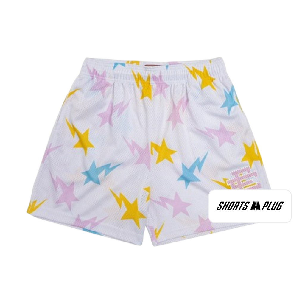 Pastel Starburst mesh shorts - front product view