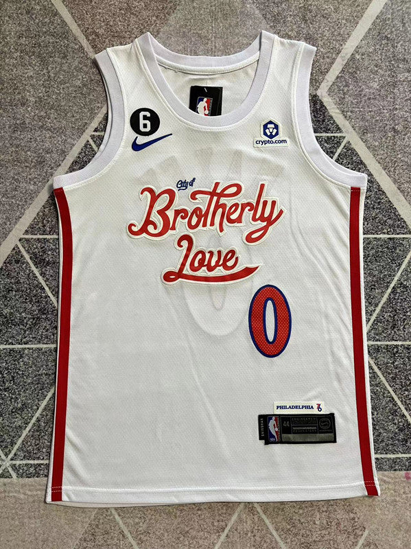Philadelphia 2023 White Basketball Jersey #0 front view [SPMERGE:P001:front]