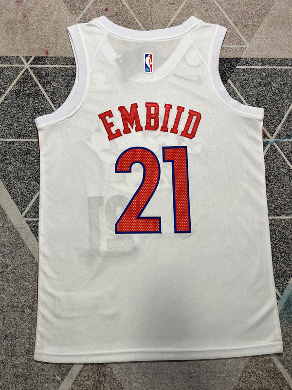 Philadelphia 2023 White Basketball Jersey #21 back view [SPMERGE:P003:back]