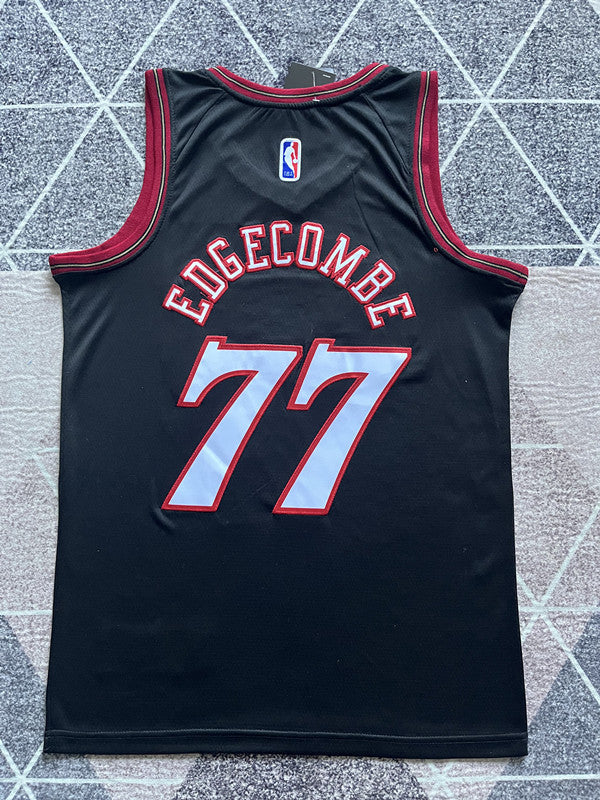 Black Philadelphia 76ers basketball jersey, full back view