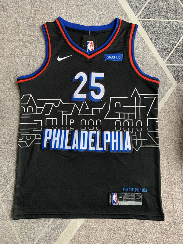 Philadelphia Black City Edition Basketball Jersey #25 front view [SPMERGE:P112:front]