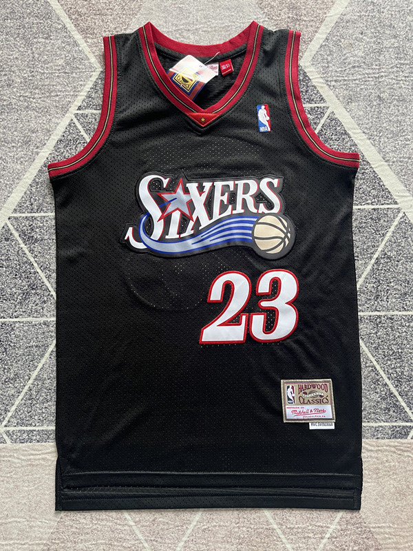 Philadelphia Black Retro Basketball Jersey #23 front view [SPMERGE:P106:front]