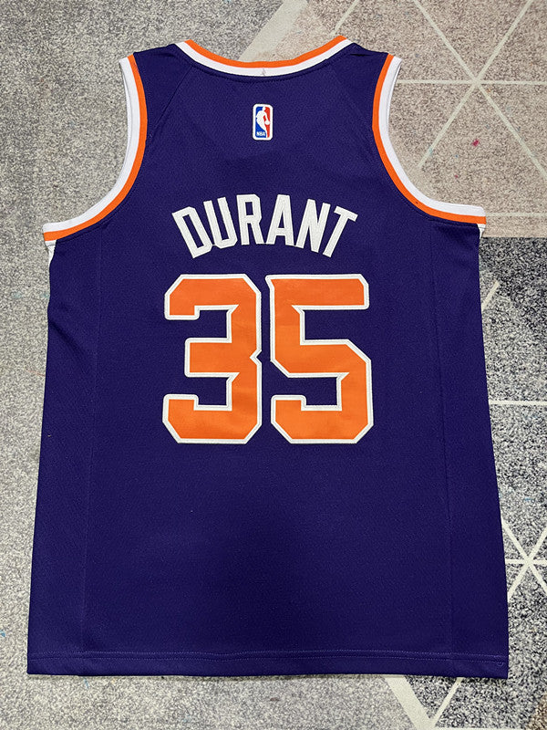 Purple Phoenix Suns basketball jersey, full back view