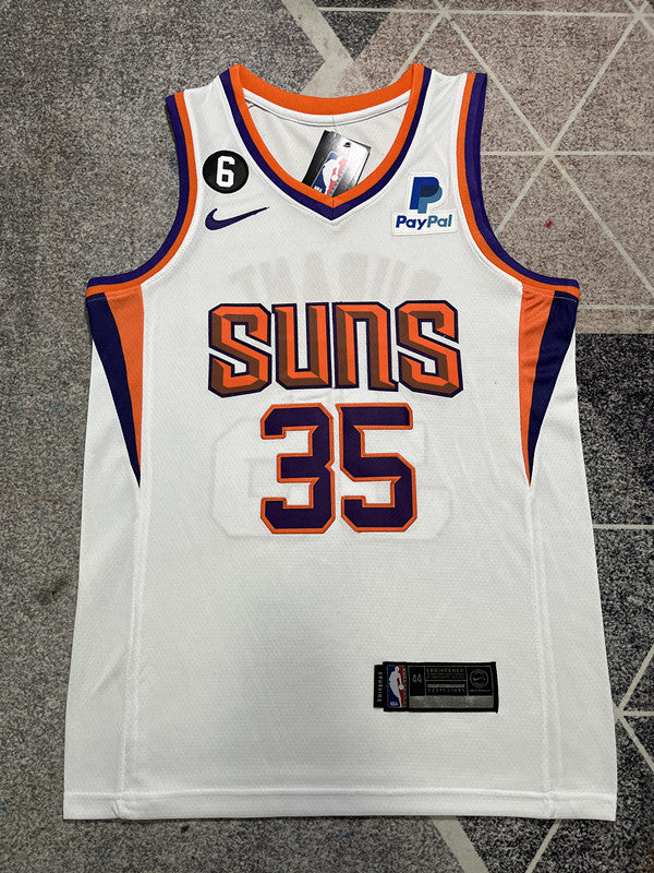 White Phoenix Suns basketball jersey, full front view