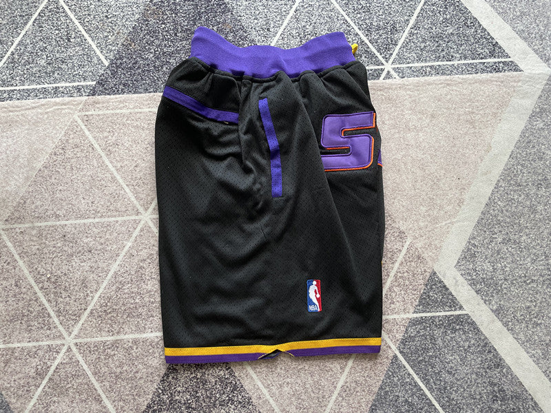 Black Phoenix Suns premium basketball shorts, side panel detail
