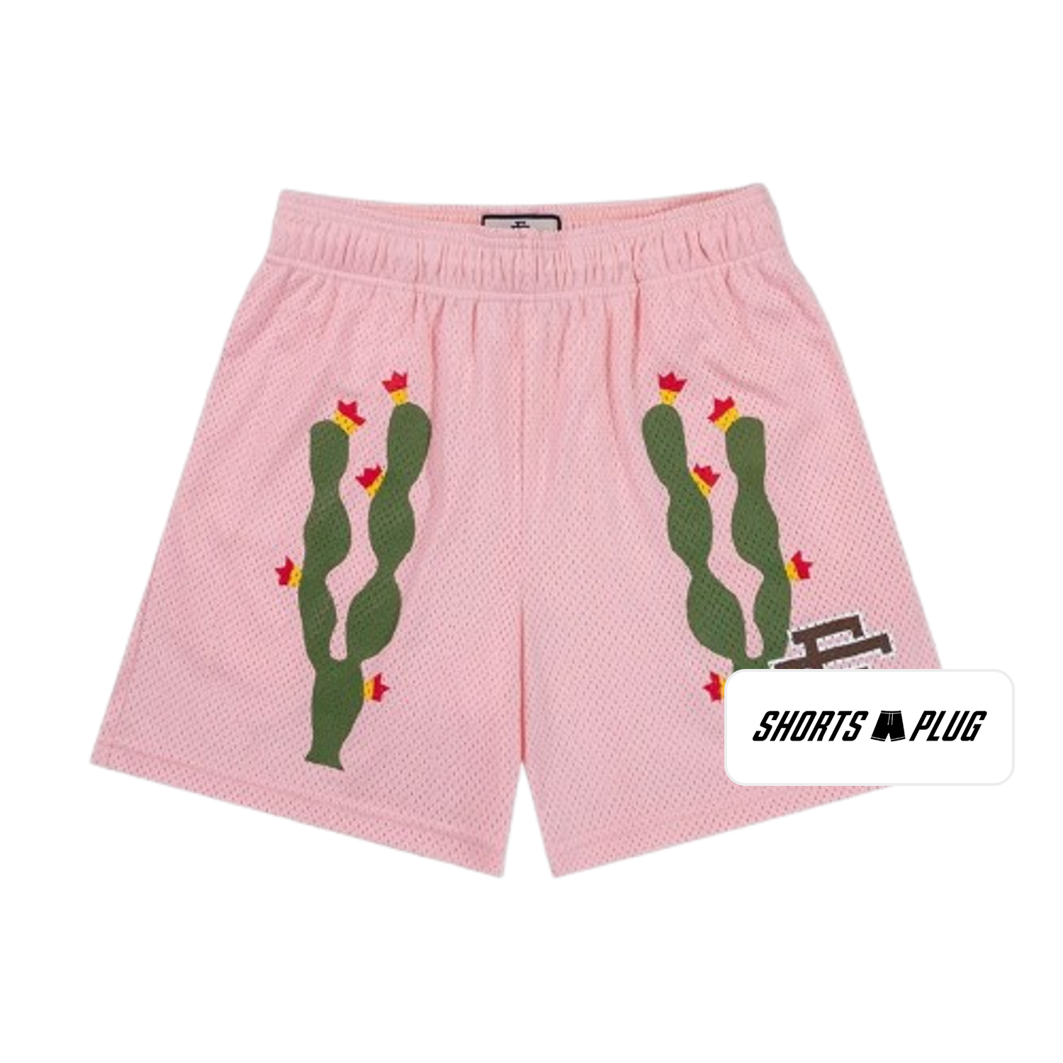Pink Cactus mesh shorts - front product view