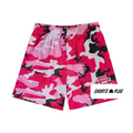 Pink Camo mesh shorts - front product view