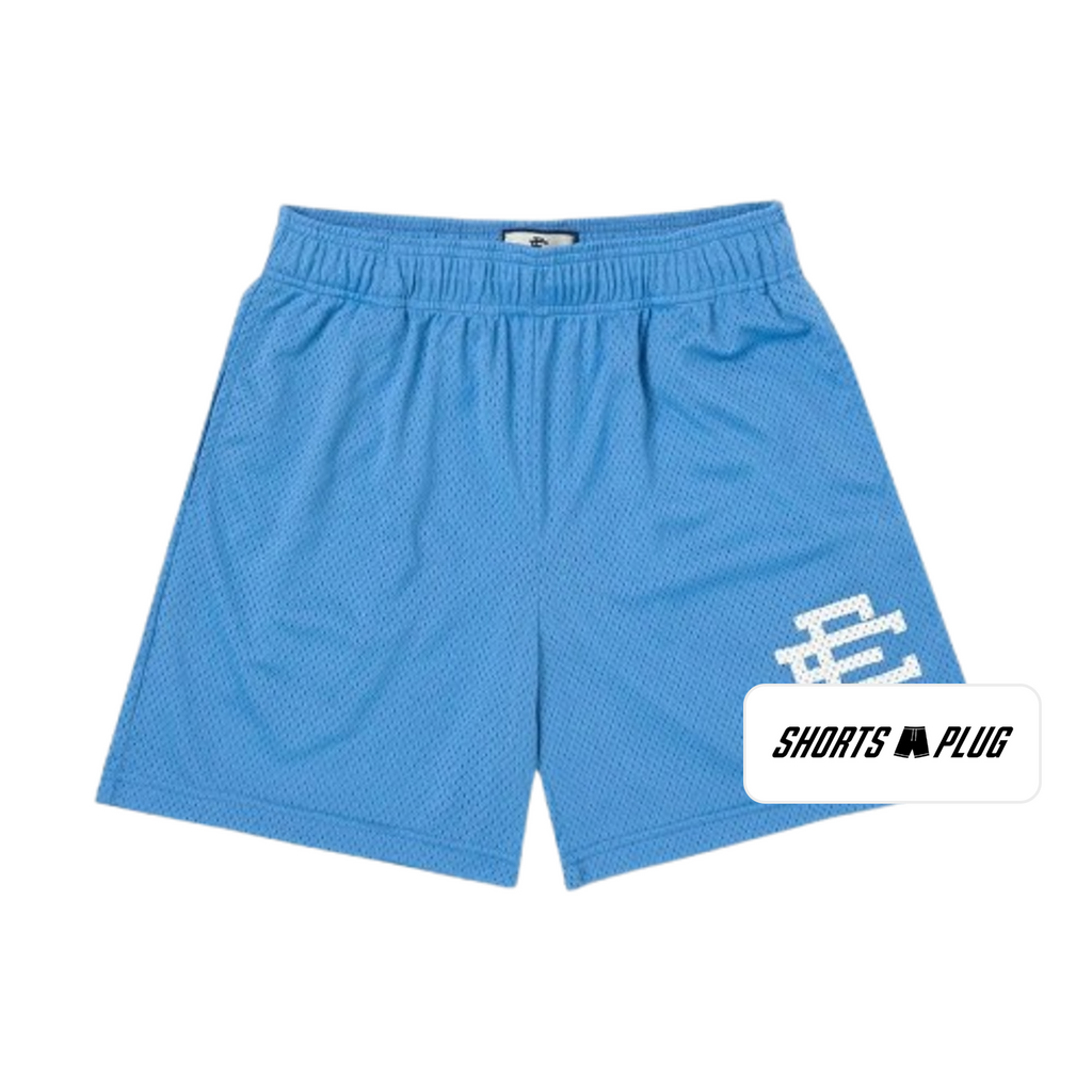 Powder Blue mesh shorts - front product view