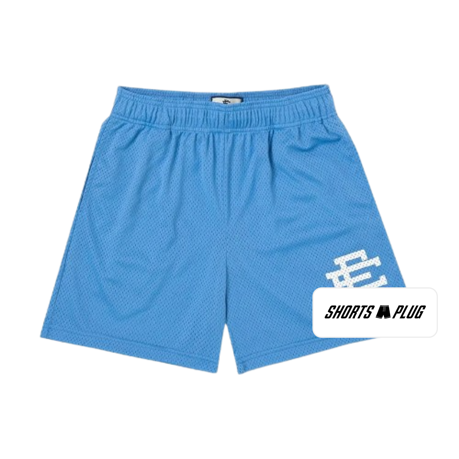 Powder Blue mesh shorts - front product view