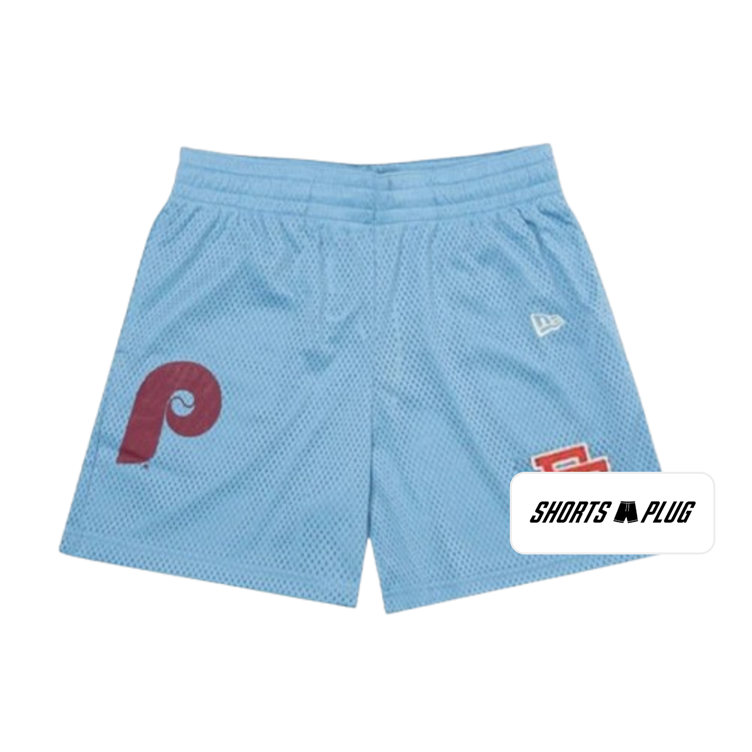 Powder Blue Phillies mesh shorts - front product view