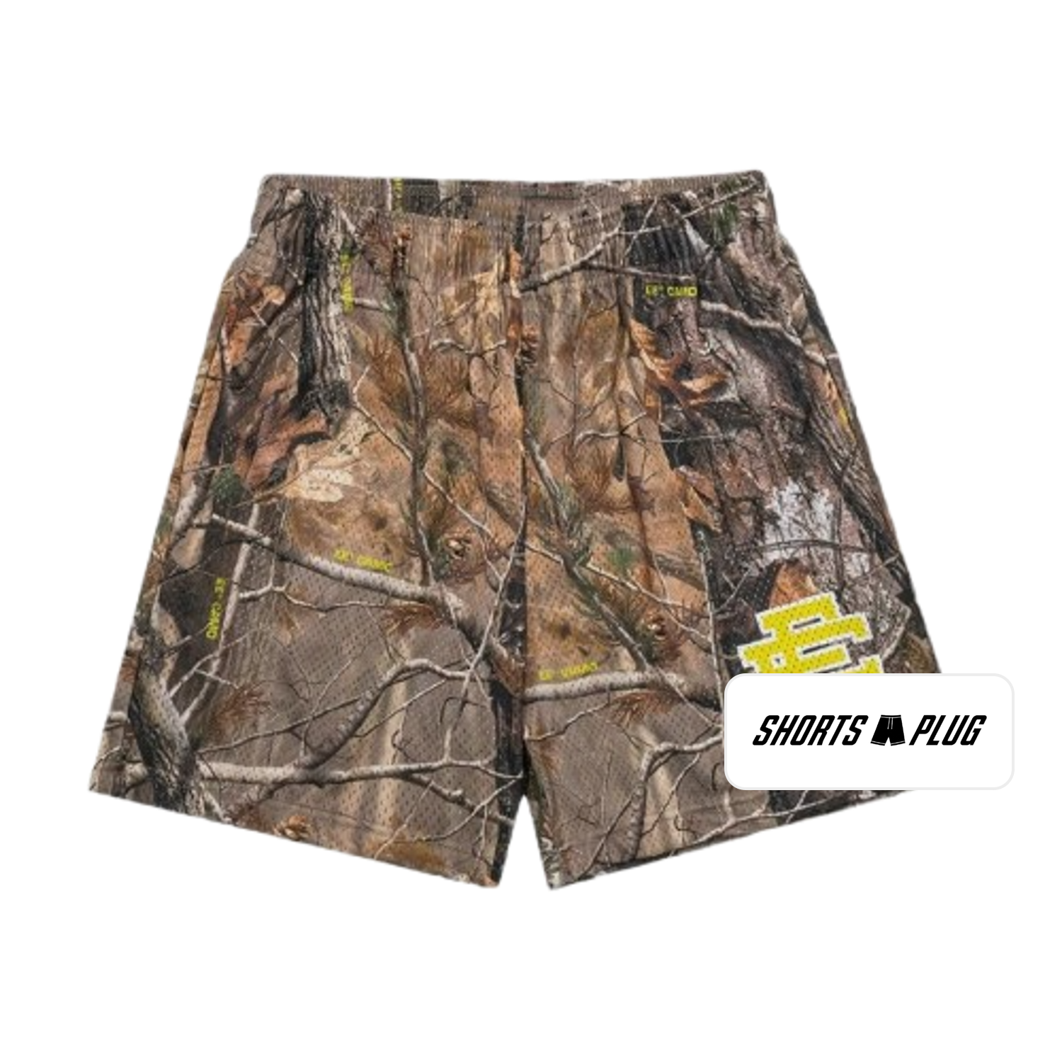 Realtree Gold mesh shorts - front product view