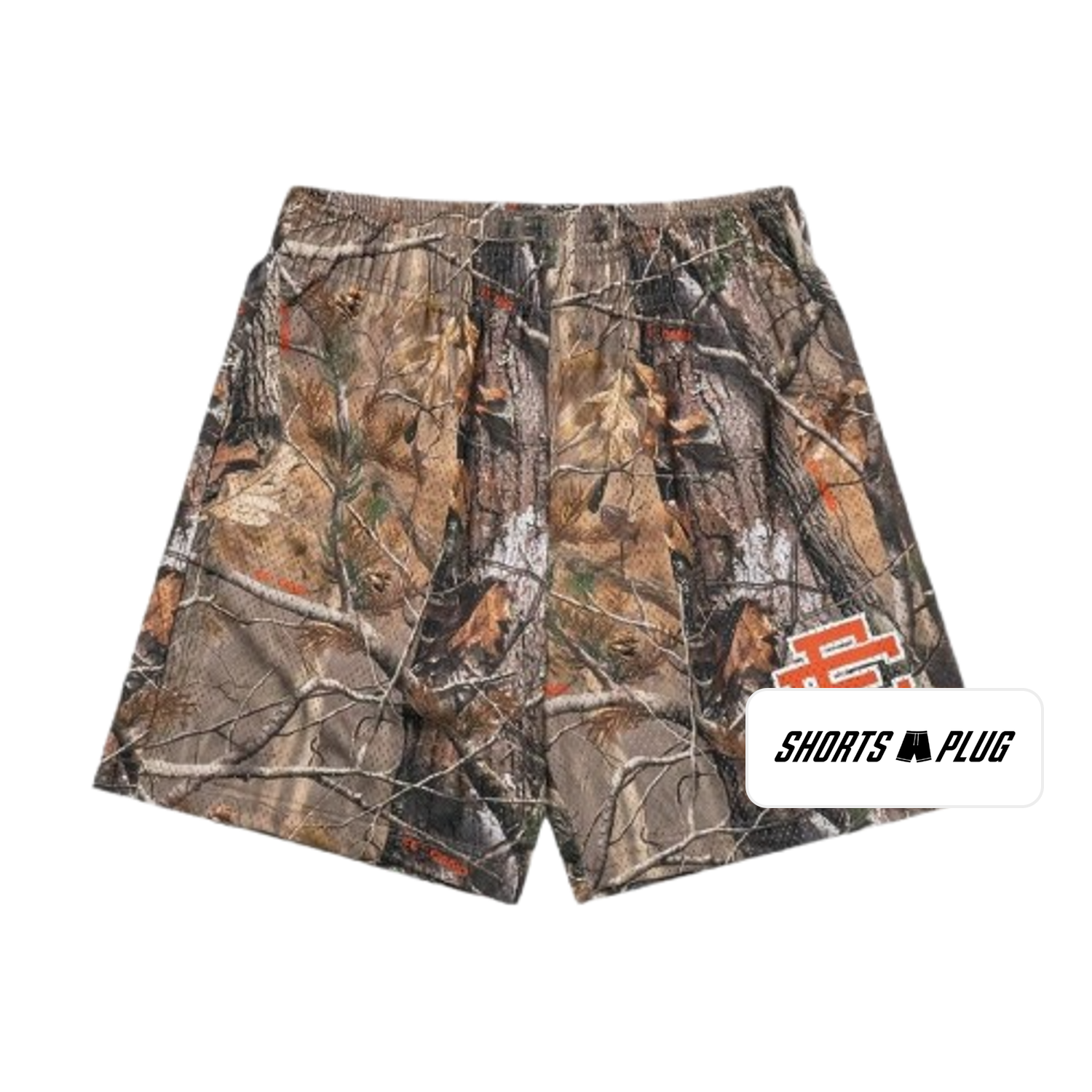 Realtree Orange mesh shorts - front product view