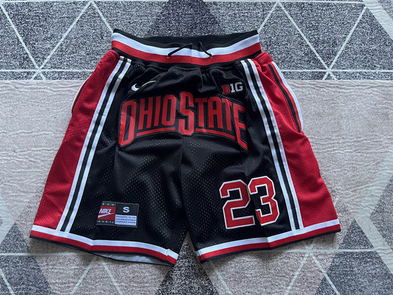 Black Generic Retro premium basketball shorts, full front view
