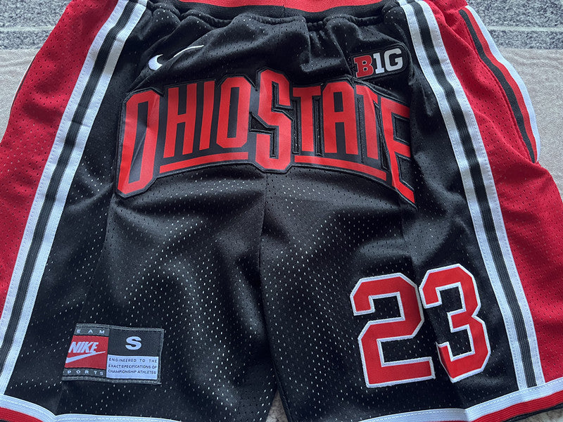 Black Generic Retro premium basketball shorts, waistband and label detail