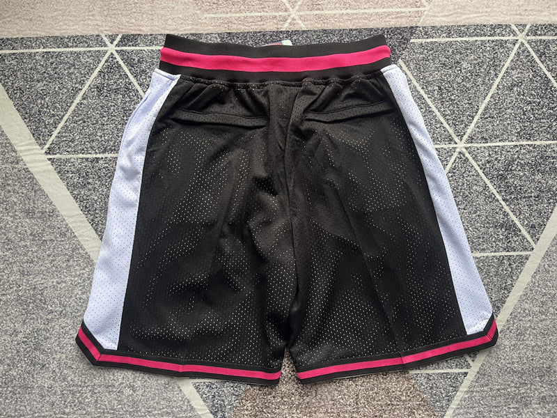 Black Robot premium basketball shorts, full back view