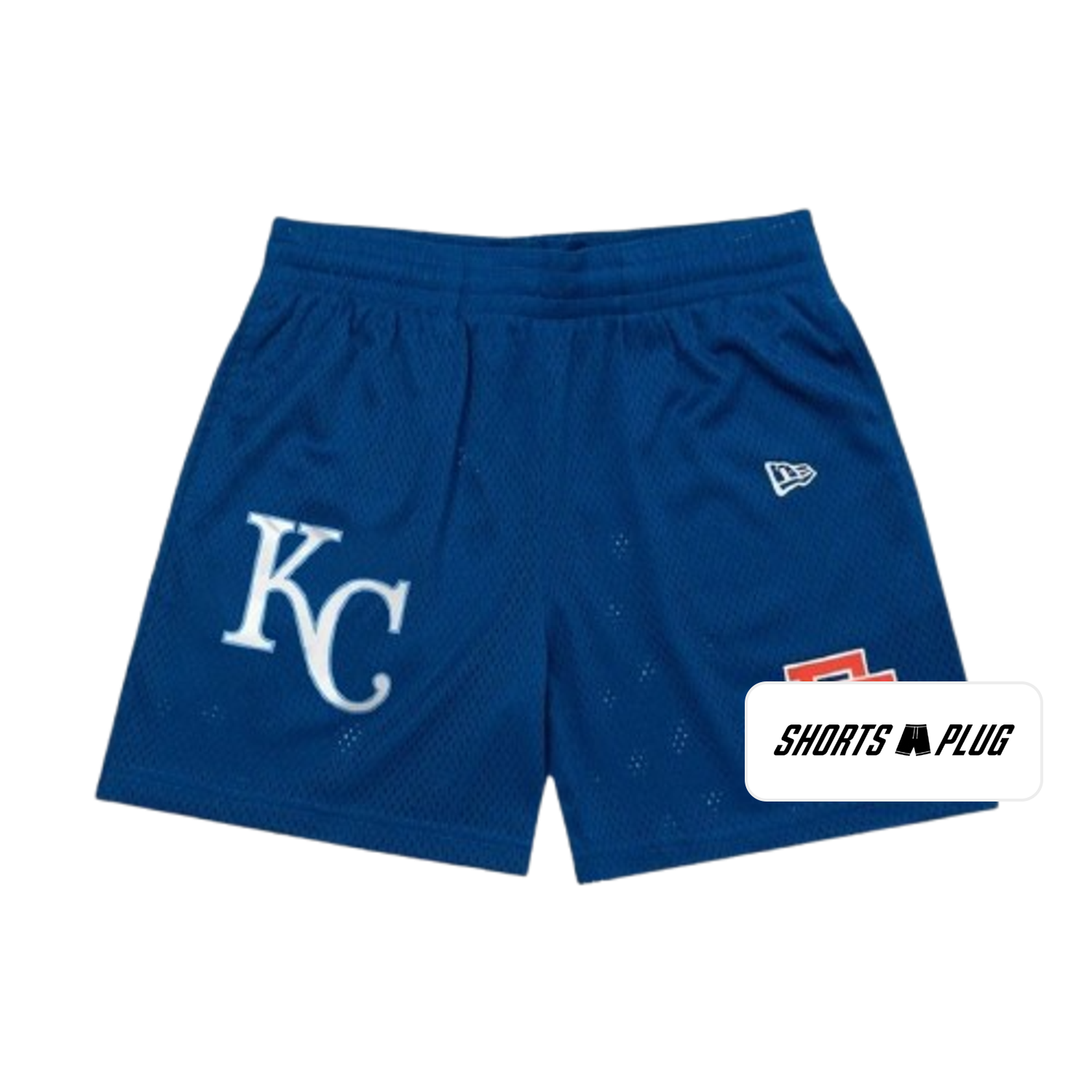 Royal KC Blue mesh shorts - front product view