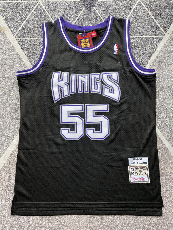 Black Sacramento Kings basketball jersey, full front view
