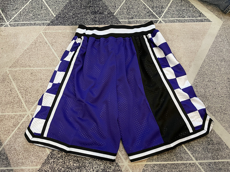 Purple Sacramento Kings premium basketball shorts, full back view