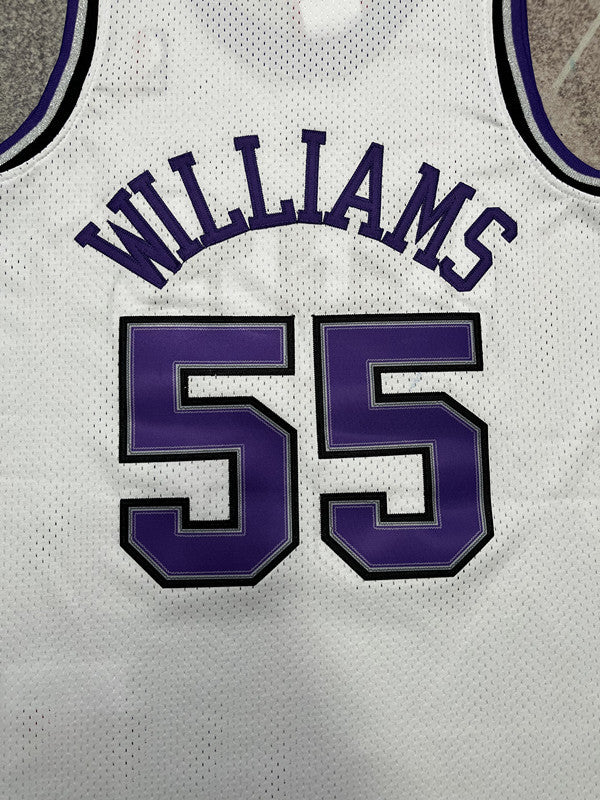 White Sacramento Kings basketball jersey, back lettering and number detail