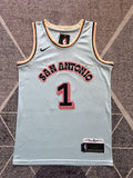 Ice Blue San Antonio Spurs basketball jersey, full front view