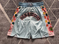 Ice Blue San Antonio Spurs premium basketball shorts, full front view