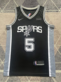 Black San Antonio Spurs basketball jersey, full front view
