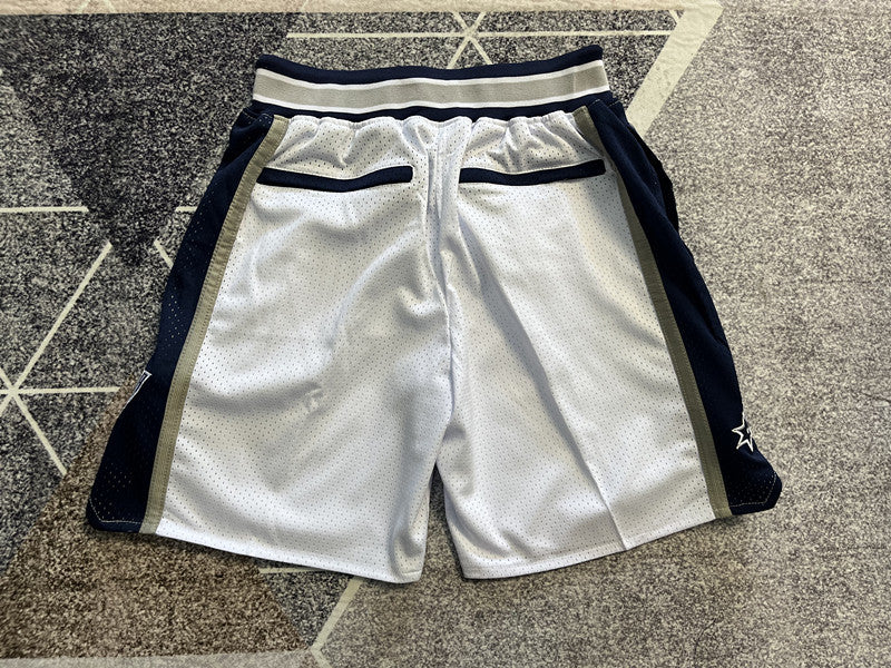 Blue San Antonio Spurs premium basketball shorts, full back view