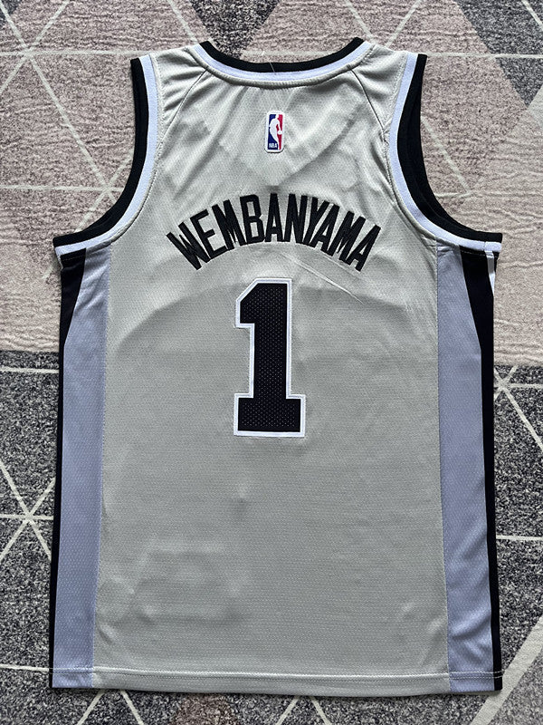 San Antonio Gray Statement Edition Basketball Jersey #1 back view [SPMERGE:P100:back]