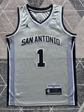 San Antonio Gray Statement Edition Basketball Jersey #1 front view [SPMERGE:P100:front]