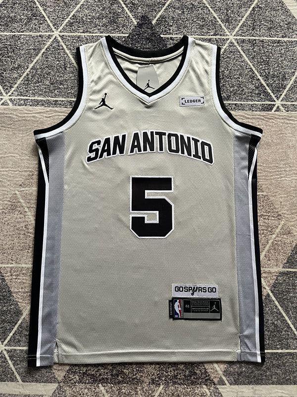 San Antonio Gray Statement Edition Basketball Jersey #5 front view [SPMERGE:P326:front]