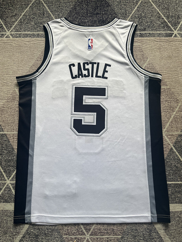San Antonio White Basketball Jersey #5 back view [SPMERGE:P327:back]