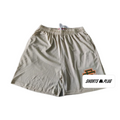 Satin Silver mesh shorts - front product view