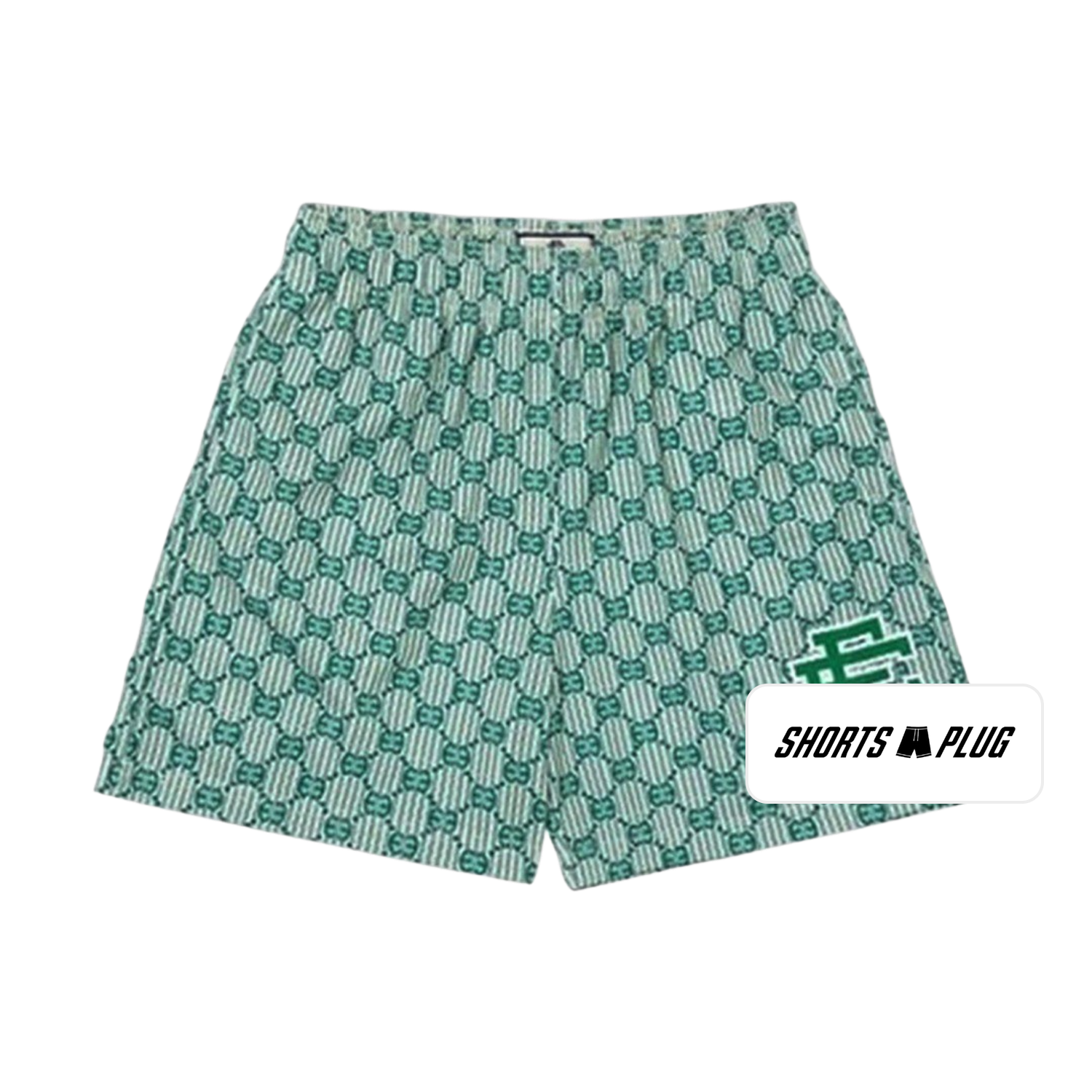 Seafoam Monogram mesh shorts - front product view