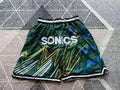 Green Seattle SuperSonics premium basketball shorts, full front view
