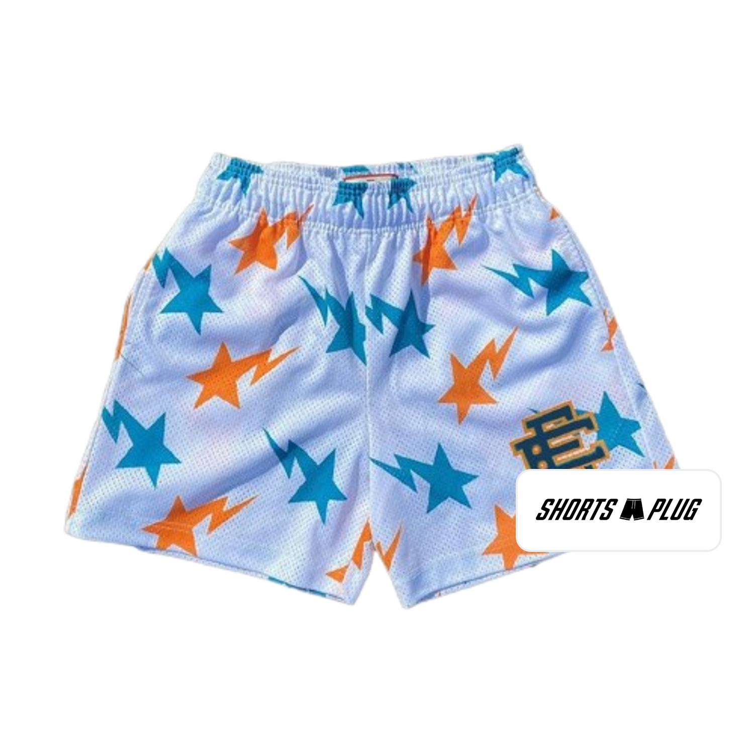 Sky Starburst mesh shorts - front product view