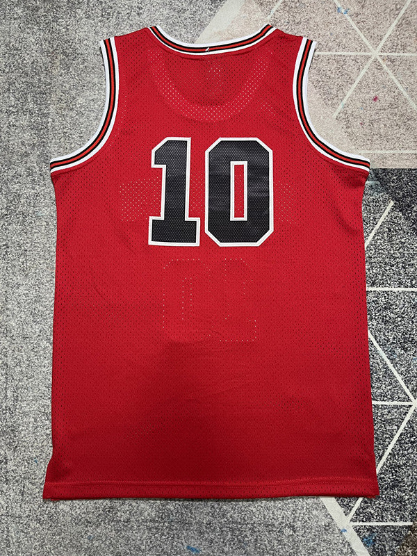 Slam Dunk Red Basketball Jersey #10 back view [SPMERGE:P265:back]