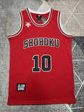 Slam Dunk Red Basketball Jersey #10 front view [SPMERGE:P265:front]
