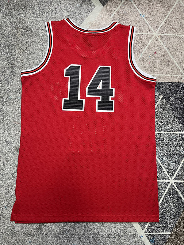 Slam Dunk Red Basketball Jersey #14 back view [SPMERGE:P269:back]