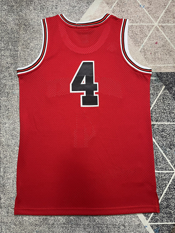 Slam Dunk Red Basketball Jersey #4 back view [SPMERGE:P271:back]